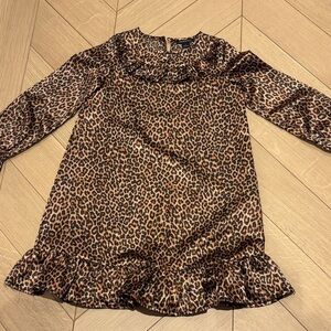 Something Navy Leopard Print Kids Dress